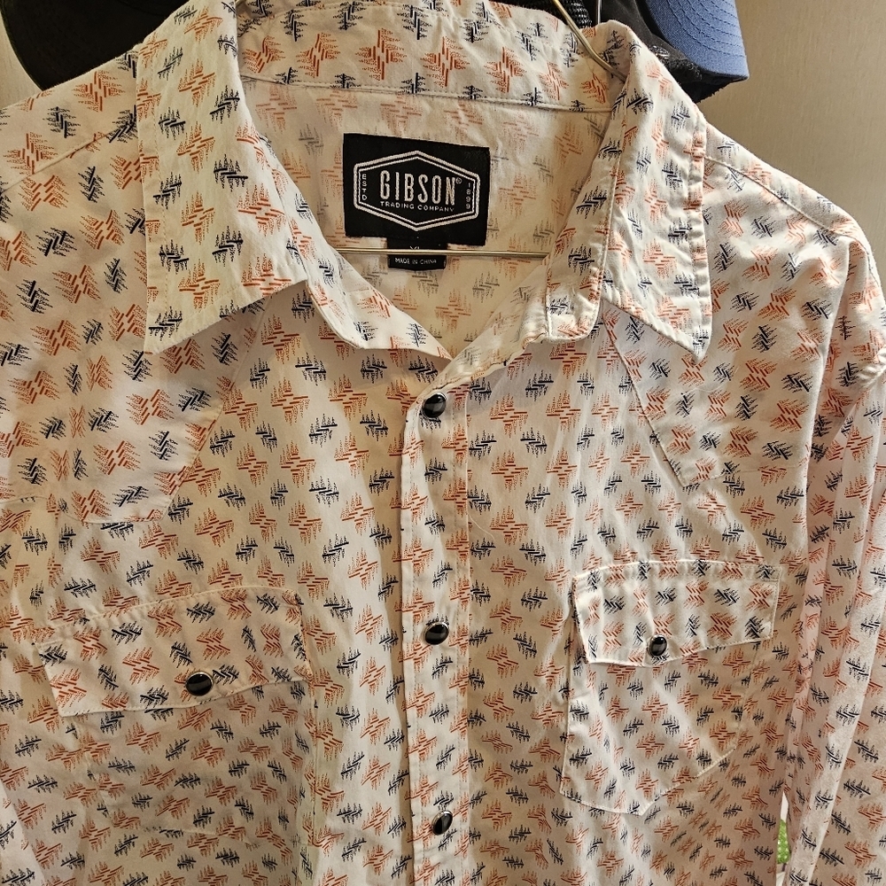 Gibson Men’s Western Long Sleeve Button Down Shirt XL Casual Fall Classic